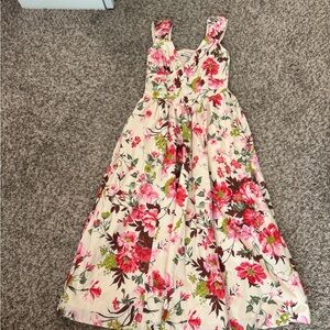 Abercrombie & Fitch Cream and Red Floral Dress